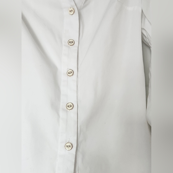 Caroline Constas Marguerite Off the Shoulder Blouse sz XS White Shirt Top Button - Picture 11 of 13